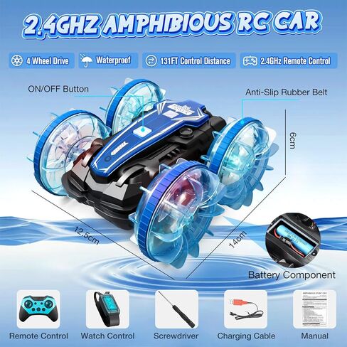 Amphibious Remote Control Car,Water Beach Pool Toy,2.5GHz 4WD 360° Rotation,Waterproof Gesture RC Stunt Car in Saudi Arabia