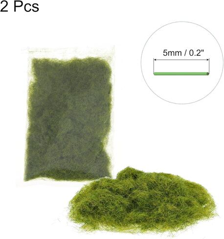 Static Grass, Nylon Artificial Grass Powder 5mm 2 x 30g Artificial Grass Fake Grass Tuft Model for Train Landscape Railway Sand Ground,Winter Green, Pack of 2 in Saudi Arabia