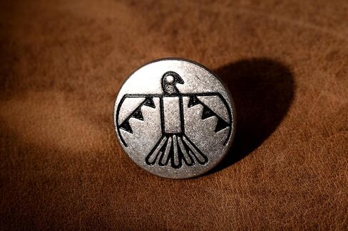 Bezelry 10 Pieces Aztec Thunderbird Metal Flat Base Screw Back Concho Rivets. Screw Included. 20mm (3/4 inch)(Antique Silver) in Saudi Arabia