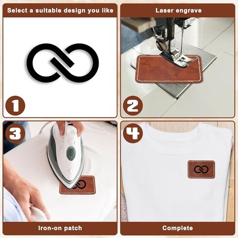 Leather Patches for Hats, 10 Pcs Blank Leatherette Hat Patches with Adhesive Rectangle Leather Iron on Patch for Laser Engraving Custom Fabric Repair Sew DIY Crafts (Brown, 3.15 X 1.97 Inches) in Saudi Arabia