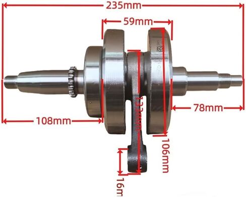 Replacement of air-cooled crankshaft and connecting rod assembly parts for Zongshen motorcycles Cyclone RX1 Z2 RA1 Italika V200 in Kuwait