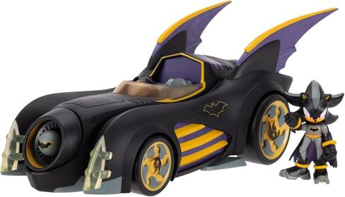 DC X Sonic Batmobile Shadow-fied! with Cool 2.5 Inch Shadow Action Figure as Batman, from The DC x Sonic The Hedgehog Comic Book Series - A Collector's Must Have! in Saudi Arabia