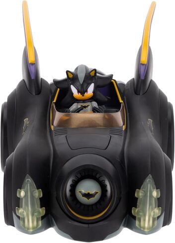 DC X Sonic Batmobile Shadow-fied! with Cool 2.5 Inch Shadow Action Figure as Batman, from The DC x Sonic The Hedgehog Comic Book Series - A Collector's Must Have! in Saudi Arabia