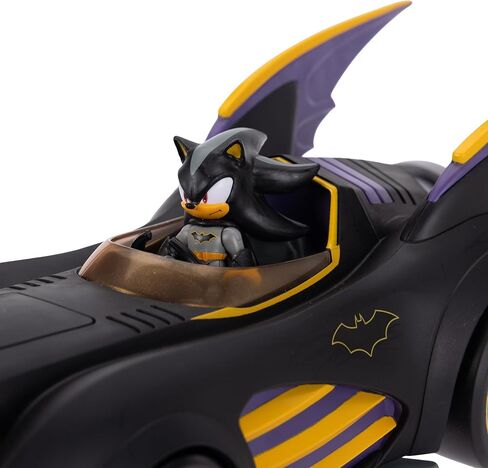 DC X Sonic Batmobile Shadow-fied! with Cool 2.5 Inch Shadow Action Figure as Batman, from The DC x Sonic The Hedgehog Comic Book Series - A Collector's Must Have! in Saudi Arabia