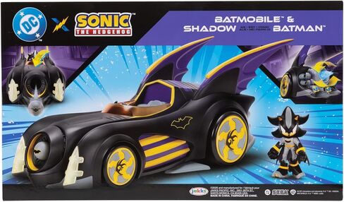 DC X Sonic Batmobile Shadow-fied! with Cool 2.5 Inch Shadow Action Figure as Batman, from The DC x Sonic The Hedgehog Comic Book Series - A Collector's Must Have! in Saudi Arabia