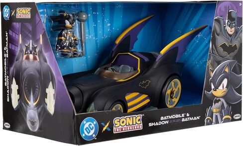 DC X Sonic Batmobile Shadow-fied! with Cool 2.5 Inch Shadow Action Figure as Batman, from The DC x Sonic The Hedgehog Comic Book Series - A Collector's Must Have! in Saudi Arabia