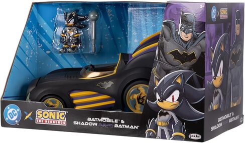 DC X Sonic Batmobile Shadow-fied! with Cool 2.5 Inch Shadow Action Figure as Batman, from The DC x Sonic The Hedgehog Comic Book Series - A Collector's Must Have! in Saudi Arabia
