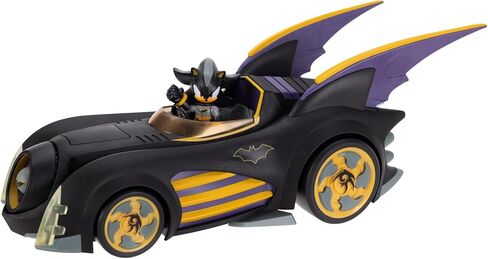 DC X Sonic Batmobile Shadow-fied! with Cool 2.5 Inch Shadow Action Figure as Batman, from The DC x Sonic The Hedgehog Comic Book Series - A Collector's Must Have! in Saudi Arabia