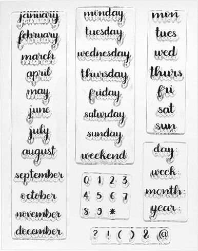 Transparent Silicone Stamps, 1 Pcs T1660 Month Day Date Clear Stamps for Card Making Decoration DIY Scrapbooking Embossing Album Decor Craft, Clear in Saudi Arabia