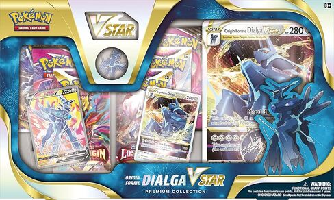 Pokémon TCG: Origin Forme Dialga VSTAR Premium Collection (2 Etched Foil Promo Cards, 1 Foil Oversize Card & 5 Booster Packs) in Saudi Arabia