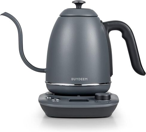 BUYDEEM K821 Electric Gooseneck Kettle with Variable Temperature Control, Pour Over Coffee Tea Kettle, Durable 18/8 Stainless Steel, Auto Keep Warm & Built in Brewing Timer, 0.8L in Saudi Arabia