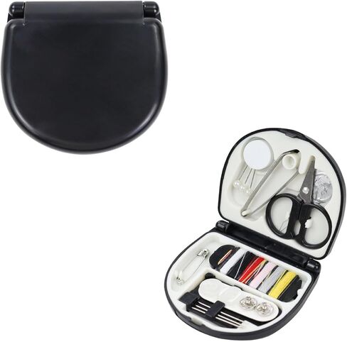 Mini Portable Sewing Kit, Basic Emergency Emergency Sewing Supplies with Needles, Threads, Buttons, Scissors - Travel Sewing Box for Women, Beginners(Black) in Saudi Arabia