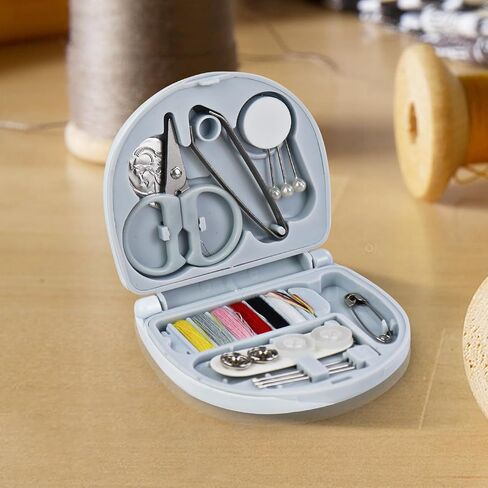 Mini Portable Sewing Kit, Basic Emergency Emergency Sewing Supplies with Needles, Threads, Buttons, Scissors - Travel Sewing Box for Women, Beginners(Black) in Saudi Arabia