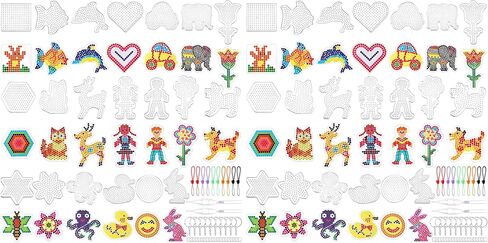 20 Pieces 5mm Fuse Beads Pegboards Clear Animal Shape Plastic Pegboards Craft Tray with 20 Pieces Colorful Cards for Kids DIY Craft Beads in Kuwait