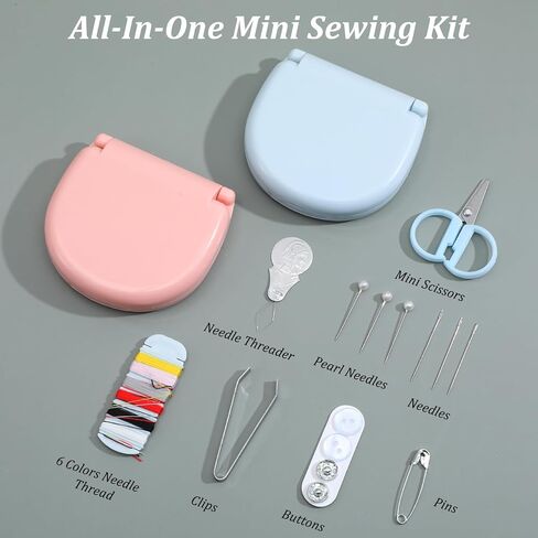 JIEYAO 50 Pcs Mini Travel Sewing Kits, Portable Small Emergency Sewing Repair Supplies with Needles Thread Scissor Buttons for Clothes Repair Home Travel Essentials in Saudi Arabia