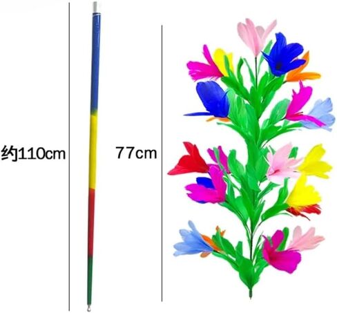 ZQION Vanishing Cane to Flower (21 Flowers) Magic Tricks Metal Vanishing Cane Stage Flower Comedy Magic Props Classic Magic Illsuions Magician Gimmicks (Silver Wand with Flower) in Saudi Arabia