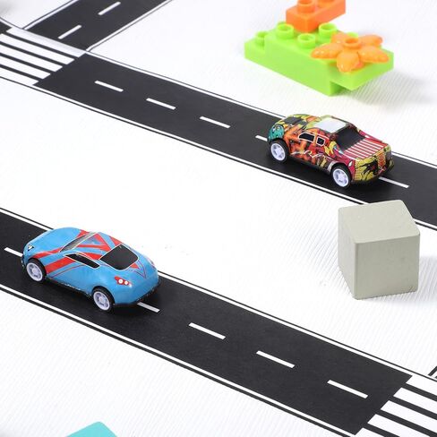 4 Rolls Roadway Tape, 65 Ft Long x 2 In Wide Black Road Track Tape Removable Residue Free Toy Car Road Tapes Stickers for Floors, DIY Toy Car Roadway Race, Kids Birthday Party Decoration (2 Styles) in Saudi Arabia