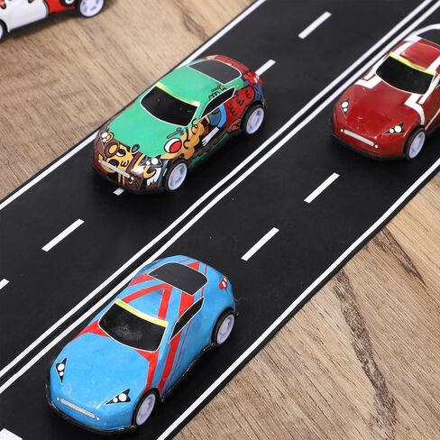 4 Rolls Roadway Tape, 65 Ft Long x 2 In Wide Black Road Track Tape Removable Residue Free Toy Car Road Tapes Stickers for Floors, DIY Toy Car Roadway Race, Kids Birthday Party Decoration (2 Styles) in Saudi Arabia