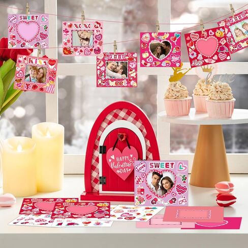 SULOLI Valentine's Day Picture Frame Craft Kits, 24 Pack Valentine DIY Photo Frame Crafts Art Kit for Valentine's Day Classroom Activities Home Decoration in Saudi Arabia