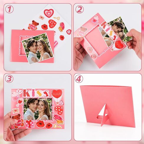 SULOLI Valentine's Day Picture Frame Craft Kits, 24 Pack Valentine DIY Photo Frame Crafts Art Kit for Valentine's Day Classroom Activities Home Decoration in Saudi Arabia