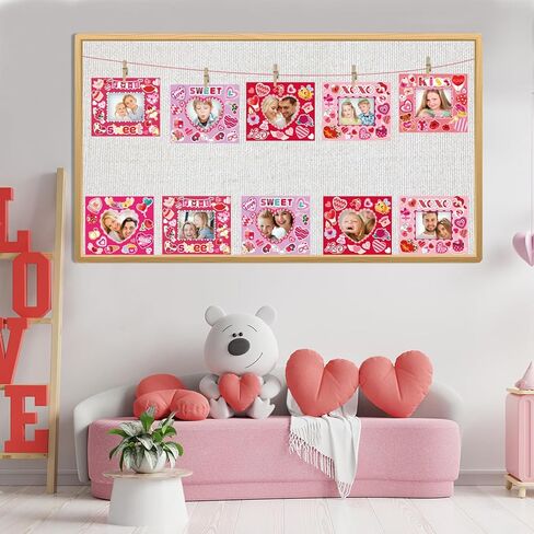 SULOLI Valentine's Day Picture Frame Craft Kits, 24 Pack Valentine DIY Photo Frame Crafts Art Kit for Valentine's Day Classroom Activities Home Decoration in Saudi Arabia