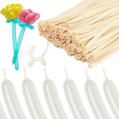 Clear 260 Balloons 100Pcs, Long Balloons for Tying Balloon Arches, Thick Latex Long Skinny Twisting Balloons for Animals, Wedding & Party Decorations in Saudi Arabia