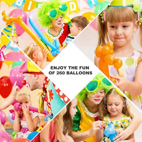 Clear 260 Balloons 100Pcs, Long Balloons for Tying Balloon Arches, Thick Latex Long Skinny Twisting Balloons for Animals, Wedding & Party Decorations in Saudi Arabia
