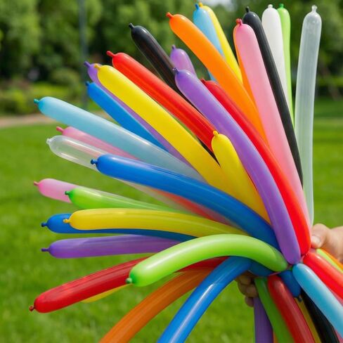 Clear 260 Balloons 100Pcs, Long Balloons for Tying Balloon Arches, Thick Latex Long Skinny Twisting Balloons for Animals, Wedding & Party Decorations in Saudi Arabia