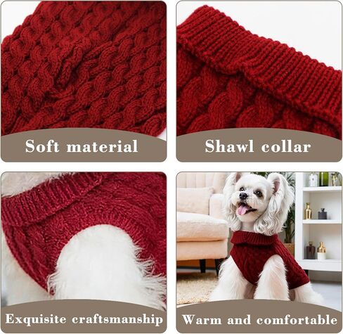 Cute Winter Dog Sweater, Fashion Twist Knit Pet Sweater for Small Medium Dogs to Keep Warm in Cold Weather, Practical Puppy Sweaters with Candy Color for Daily Wear (Black,Medium) in Saudi Arabia