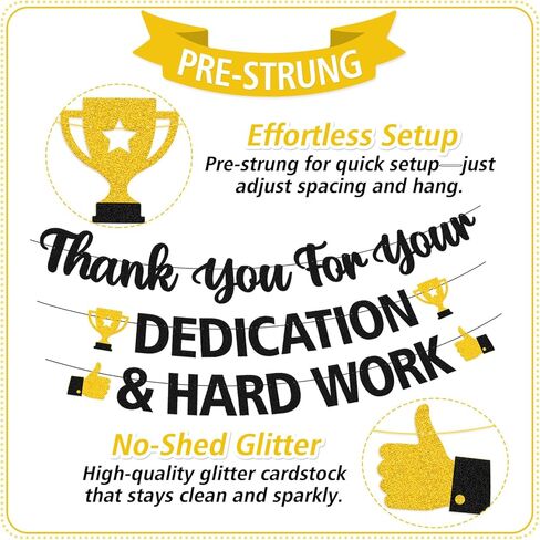 شكرًا لك على تفانيك ولافتة العمل الجاد في يوم تقدير الموظفين، وحفلات التقاعد، وتكريم المعلمين والممرضات، واحتفالات الفريق، وفعاليات المتطوعين والتخرج in Kuwait