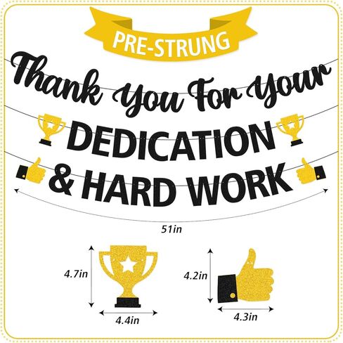 شكرًا لك على تفانيك ولافتة العمل الجاد في يوم تقدير الموظفين، وحفلات التقاعد، وتكريم المعلمين والممرضات، واحتفالات الفريق، وفعاليات المتطوعين والتخرج in Kuwait