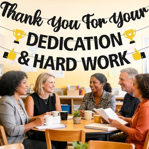 شكرًا لك على تفانيك ولافتة العمل الجاد في يوم تقدير الموظفين، وحفلات التقاعد، وتكريم المعلمين والممرضات، واحتفالات الفريق، وفعاليات المتطوعين والتخرج in Kuwait