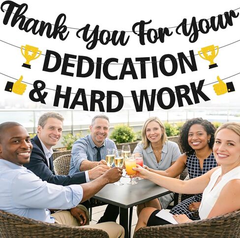 شكرًا لك على تفانيك ولافتة العمل الجاد في يوم تقدير الموظفين، وحفلات التقاعد، وتكريم المعلمين والممرضات، واحتفالات الفريق، وفعاليات المتطوعين والتخرج in Kuwait