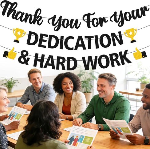 شكرًا لك على تفانيك ولافتة العمل الجاد في يوم تقدير الموظفين، وحفلات التقاعد، وتكريم المعلمين والممرضات، واحتفالات الفريق، وفعاليات المتطوعين والتخرج in Kuwait