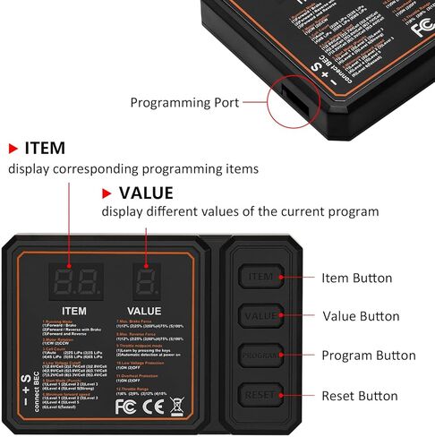 Hobby Fans ESC Programming Card RC Car Electronic Speed Controller Programmer for Hobby Fans 35A 60A 80A Sensorless Brushless ESC in Kuwait