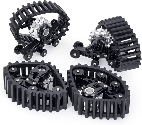 4 قطع SCX24 إطارات مسار الثلج عجلات الطين الرملي سبائك الألومنيوم المطاط مداس عميق لـ 1/24 RC الزاحف سيارة محورية SCX24 ترقية أجزاء (أسود) in Saudi Arabia
