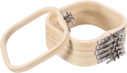 PATIKIL 6 Pieces 4.7" x 4.7" Square Embroidery Hoops, Adjustable Bamboo Cross Stitch Hoops Ring Embroidery Frame Punch Needle Hoop for Sewing, Needlework, DIY in Saudi Arabia