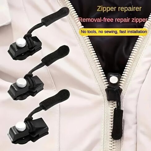 12PCS Zipper Repair Slider Detachable No Tool Design Screw Lock Replacement for Bags Jackets Clothes Shoes Boots Home Use, 12PcsSML in Saudi Arabia