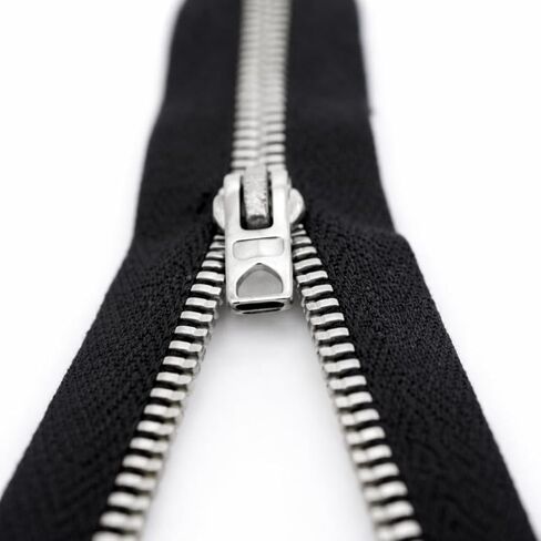 #3 9 Inch Heavy Duty Non Separating Metal Zipper, Black with Silver Teeth, for Sewing & Crafts in Saudi Arabia