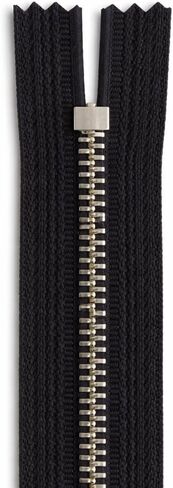 #3 9 Inch Heavy Duty Non Separating Metal Zipper, Black with Silver Teeth, for Sewing & Crafts in Saudi Arabia