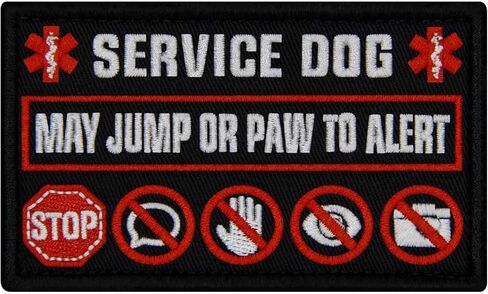 TailWag Planet Service Dog May Jump Or Paw to Alert Patch Embroidered Vest/Harnesses Badge Fastener Hook & Loop Emblem in Saudi Arabia