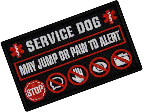 TailWag Planet Service Dog May Jump Or Paw to Alert Patch Embroidered Vest/Harnesses Badge Fastener Hook & Loop Emblem in Saudi Arabia