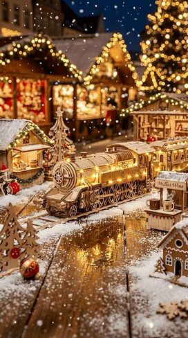 مجموعة قطارات خشبية Wood Trick Grand Traveler 246 مع سكة ​​حديدية - ركوب يصل إلى 20 قدمًا - 16 × 4 بوصة - مجموعة نماذج قاطرة - ألغاز خشبية ثلاثية الأبعاد للبالغين للبناء - نماذج DIY الهندسية للبالغين للبناء in Kuwait