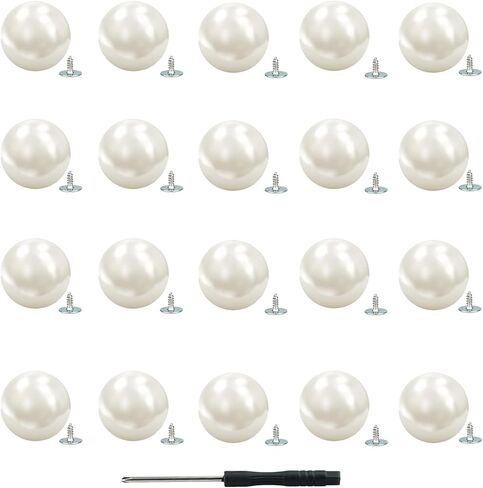 Pearl Buttons No Sew, 20 Sets Removable Screw Pins, Reusable Clothing Fasteners for Shirt, Blouse, Dress, Sweater,Seamless Connection, Without Skin barriers (8MM) in Saudi Arabia