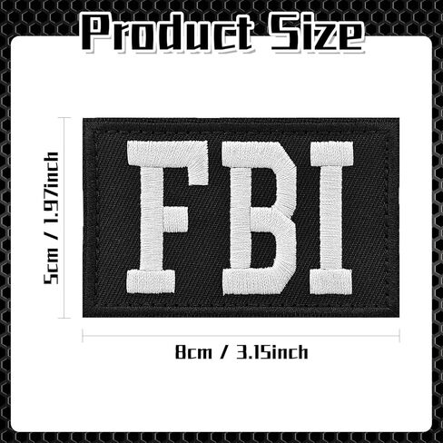 نظام خطاف وحلقة رقعة من مكتب التحقيقات الفيدرالي، رقعة تكتيكية من مكتب التحقيقات الفيدرالي للسترة والسترة والزي العسكري وحقائب الظهر (عبوة من قطعتين) in Kuwait