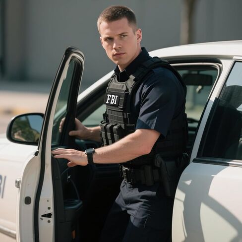 نظام خطاف وحلقة رقعة من مكتب التحقيقات الفيدرالي، رقعة تكتيكية من مكتب التحقيقات الفيدرالي للسترة والسترة والزي العسكري وحقائب الظهر (عبوة من قطعتين) in Kuwait