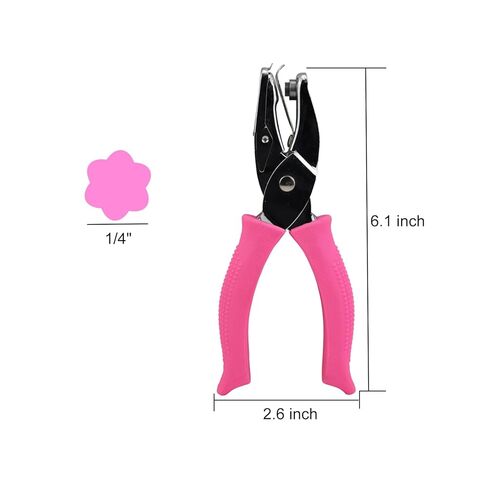 Hole Puncher for Crafts,1/4 Inch Diameter of Flower Shape Hole Handheld Single Paper Hole Punch with Pink Soft Grip Handle for Binder, Scrapbooking, Cards, Paper Crafts (Flower Hole) in Saudi Arabia