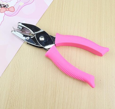 Hole Puncher for Crafts,1/4 Inch Diameter of Flower Shape Hole Handheld Single Paper Hole Punch with Pink Soft Grip Handle for Binder, Scrapbooking, Cards, Paper Crafts (Flower Hole) in Saudi Arabia