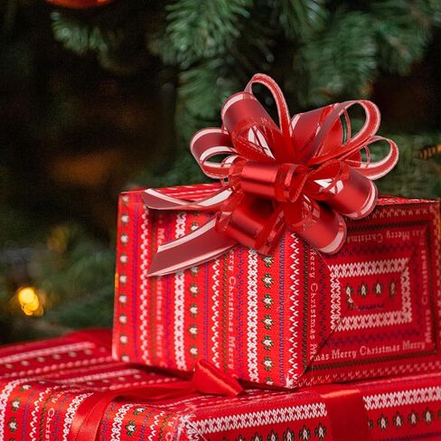 12 Pcs Pull Bow Gift Wrapping, 6 Inches Christmas Gift Bows Red Ribbon Bows Gift Bows for Christmas Wedding Baskets Holidays Gift Wrapping Bows in Saudi Arabia