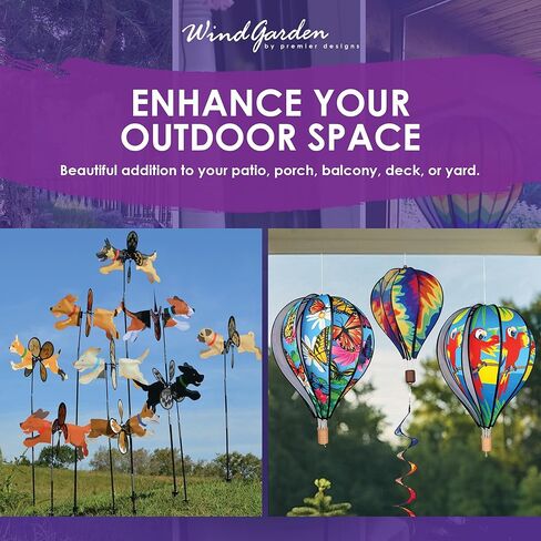 Premier Kites Petite Spinner Flying Patriotic Eagle – Whimsical Wind Spinner for Yard & Garden, Durable Weather-Resistant Fabric, Easy to Assemble, Outdoor Decor for Patios, Lawns, & Fairy Lovers in Saudi Arabia